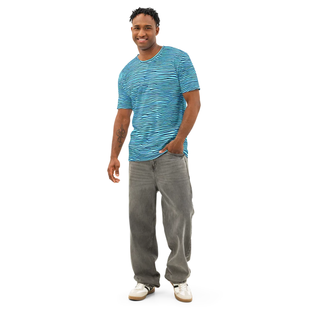 Aqua Drift on Men's Cotton Crew Neck T-Shirt — Front