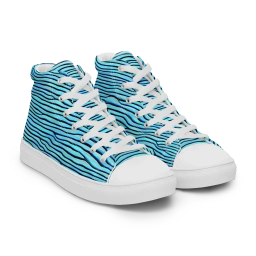 Aqua Drift on Men's High Top Canvas Shoes