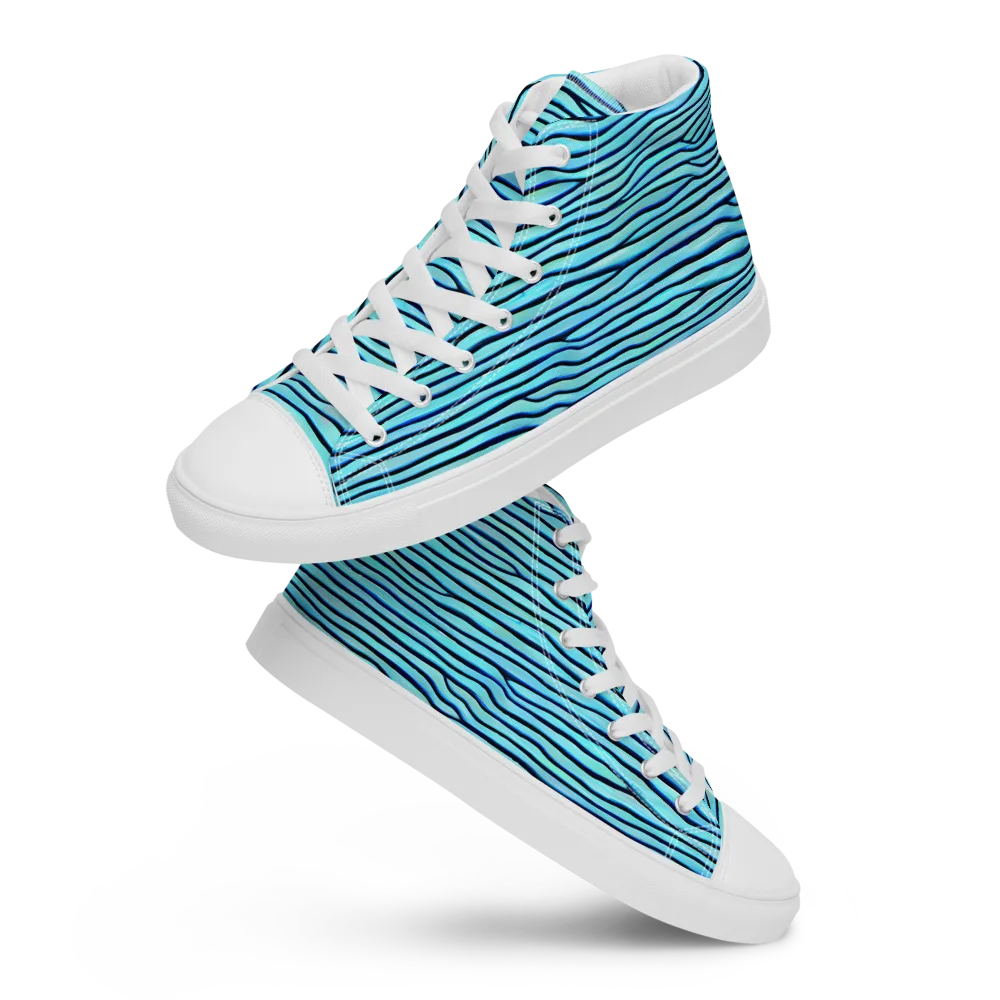 Aqua Drift on Women's High Top Canvas Shoes — Front