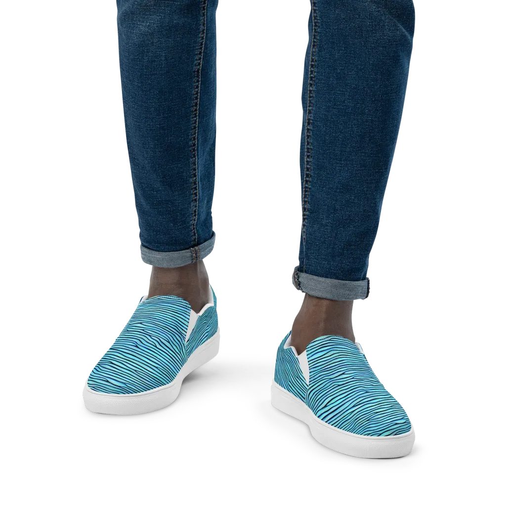 Aqua Drift on Men's Slip-On Canvas Shoes — Front