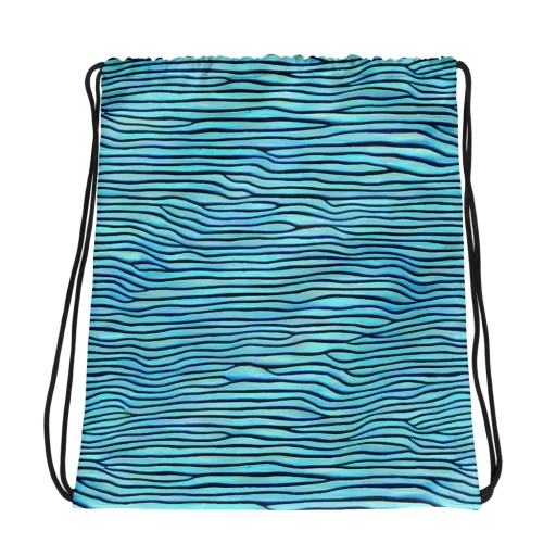 Aqua Drift on a Drawstring Bag
