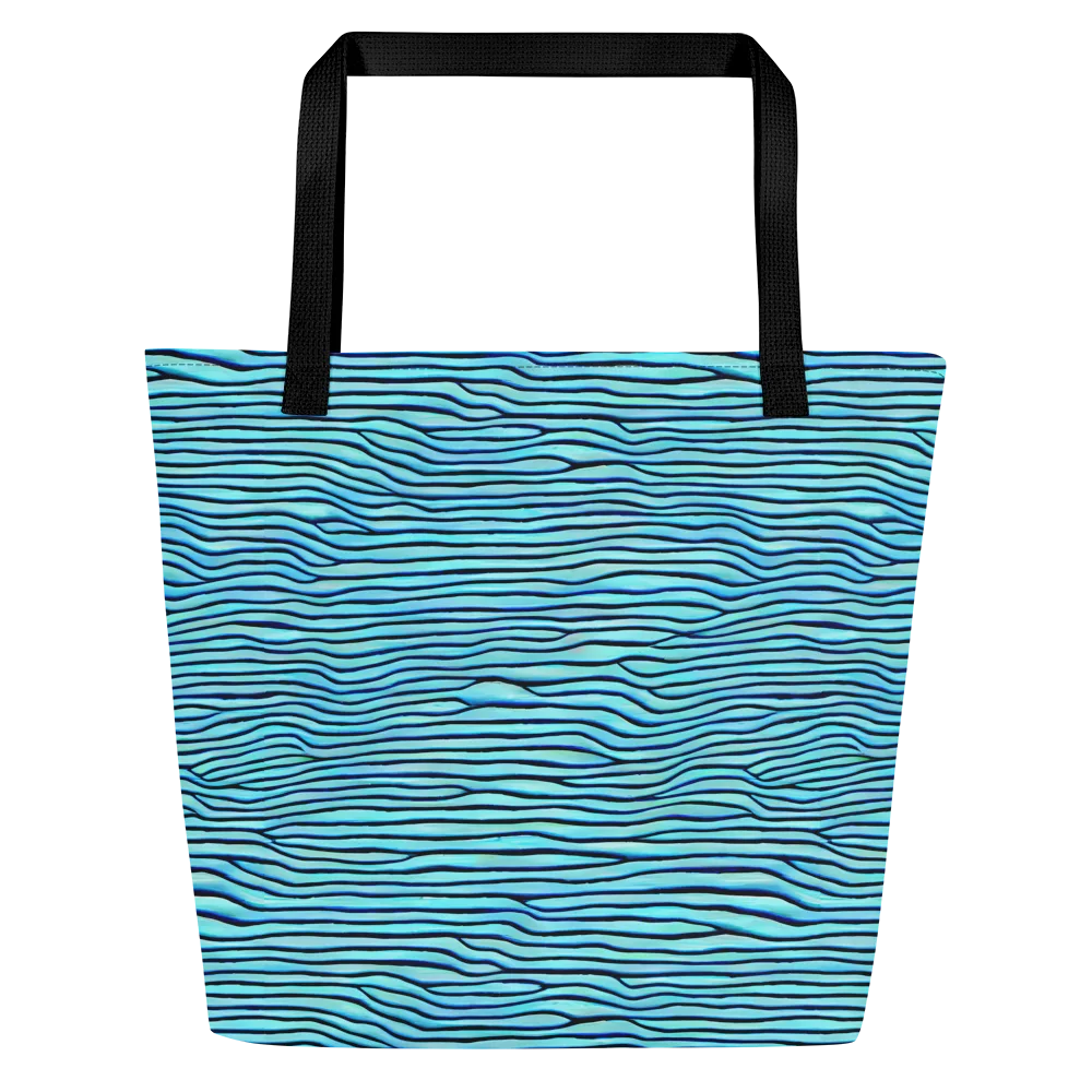 Aqua Drift on Large Tote Bag W/ Pocket — Front