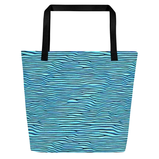 Aqua Drift on a Large Tote Bag W/ Pocket