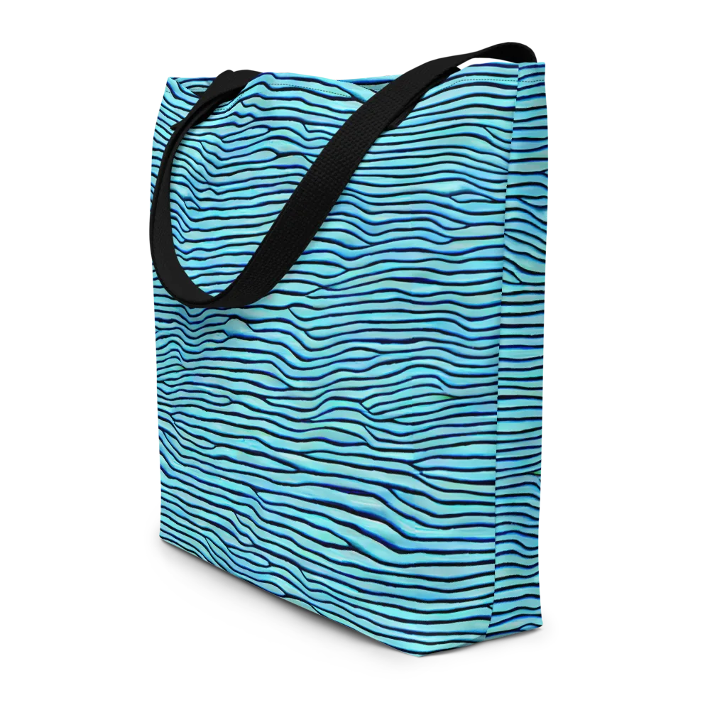 Aqua Drift on Large Tote Bag W/ Pocket — Front