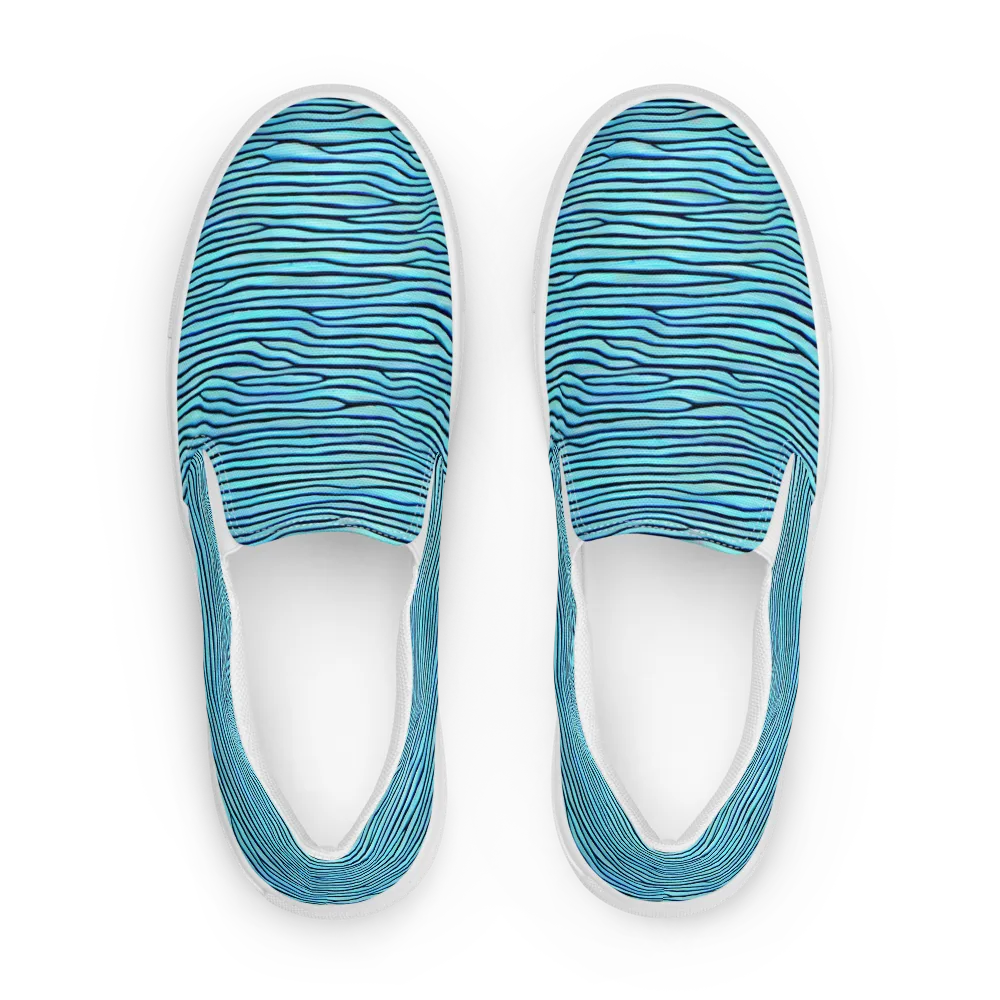 Aqua Drift on Women's Slip-On Canvas Shoes — Front