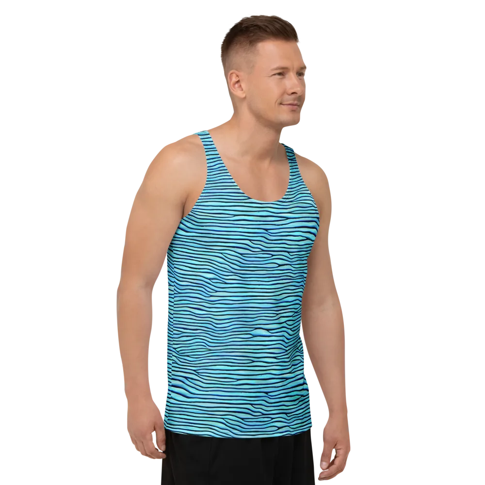 Aqua Drift on Men's Tank Top — Right Front