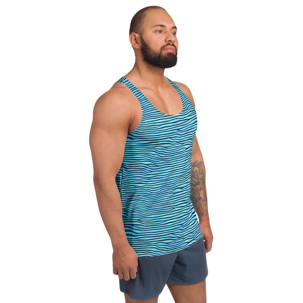 Aqua Drift on Men's Tank Top — Right Front