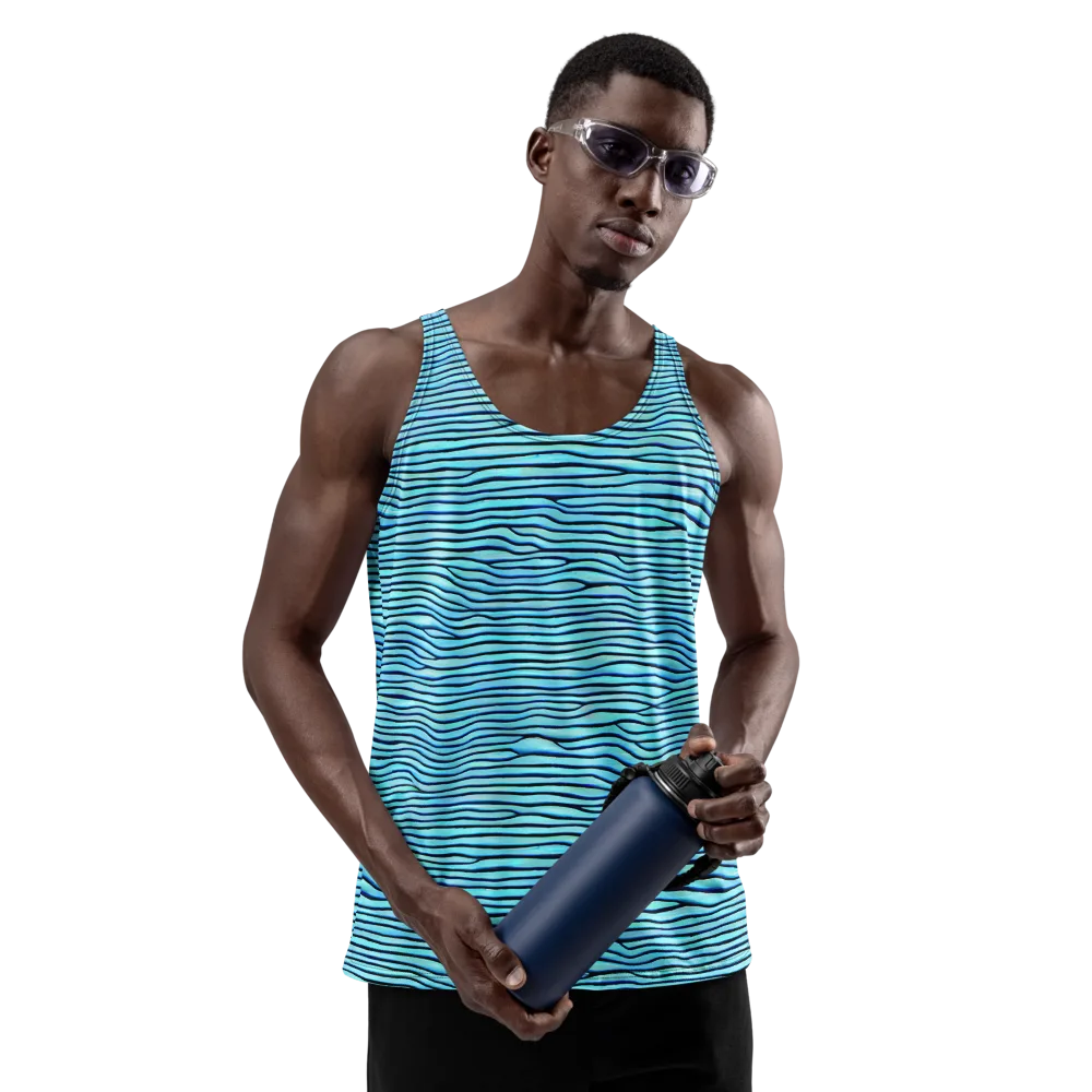 Aqua Drift on Men's Tank Top — Front