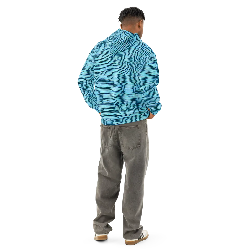 Aqua Drift on Cotton Hoodie — Back