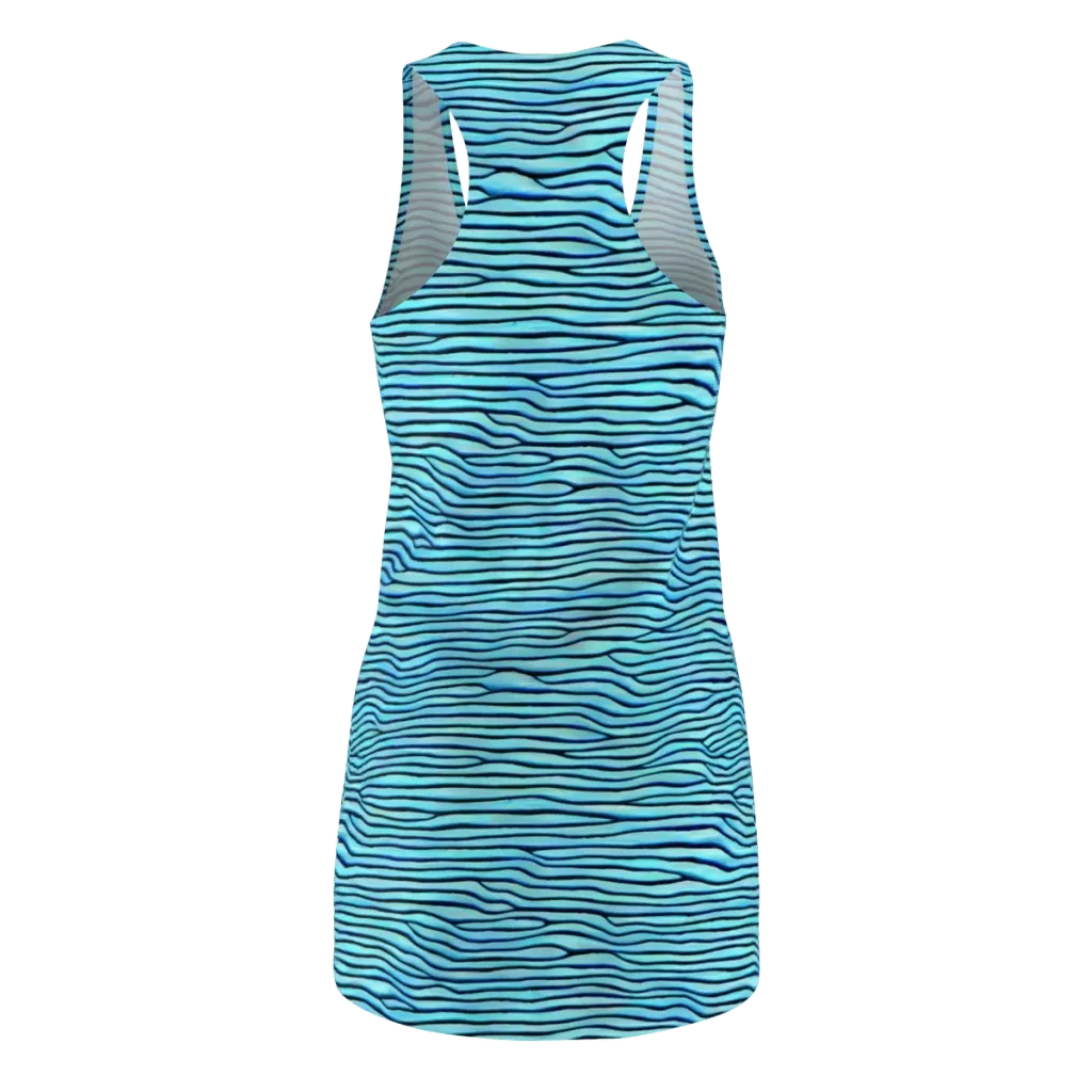 Aqua Drift on Racerback Dress — Back