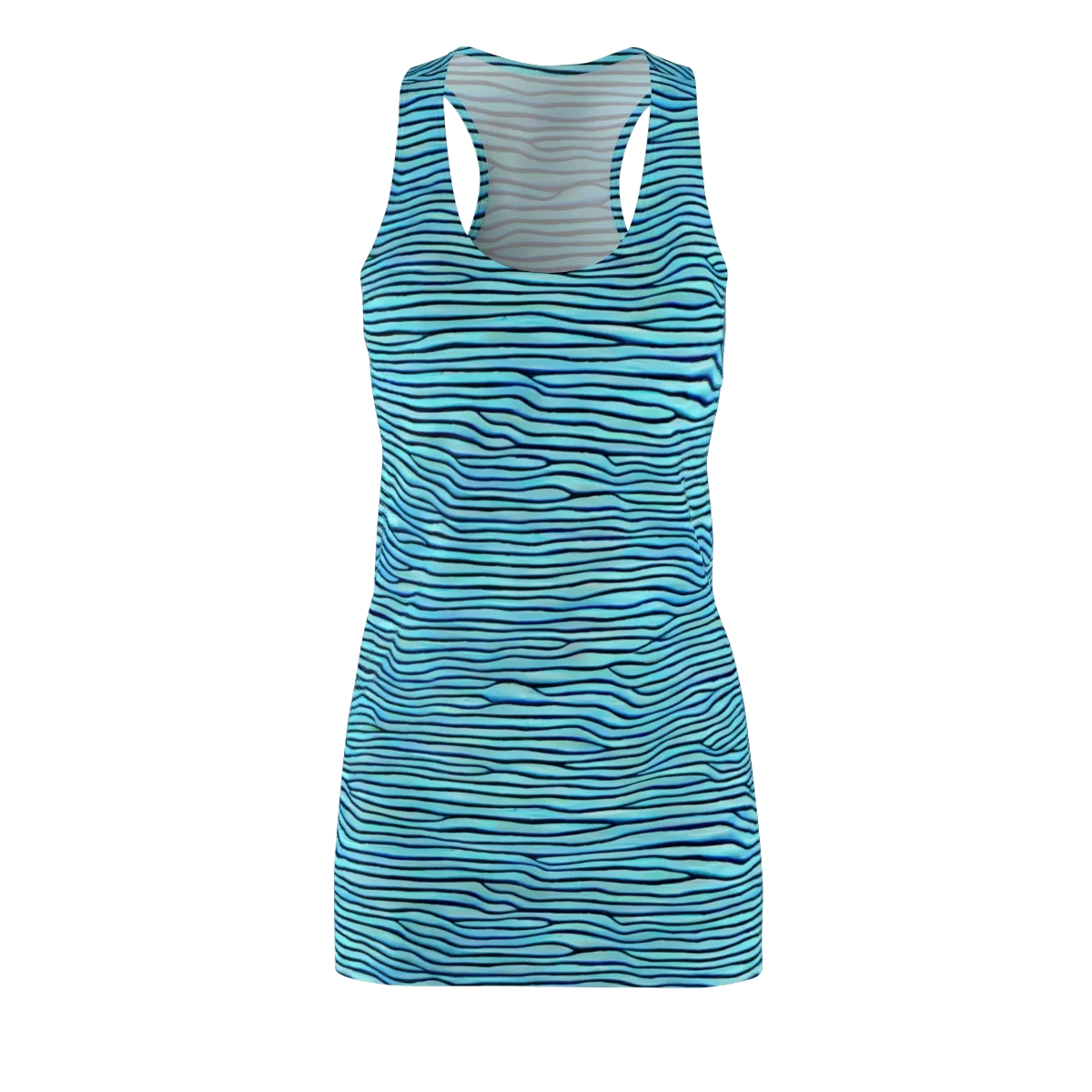 Aqua Drift on Racerback Dress — Front