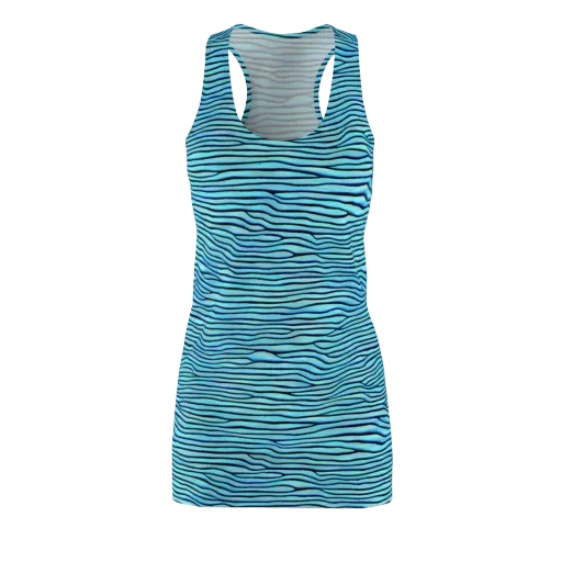 Aqua Drift on a Racerback Dress