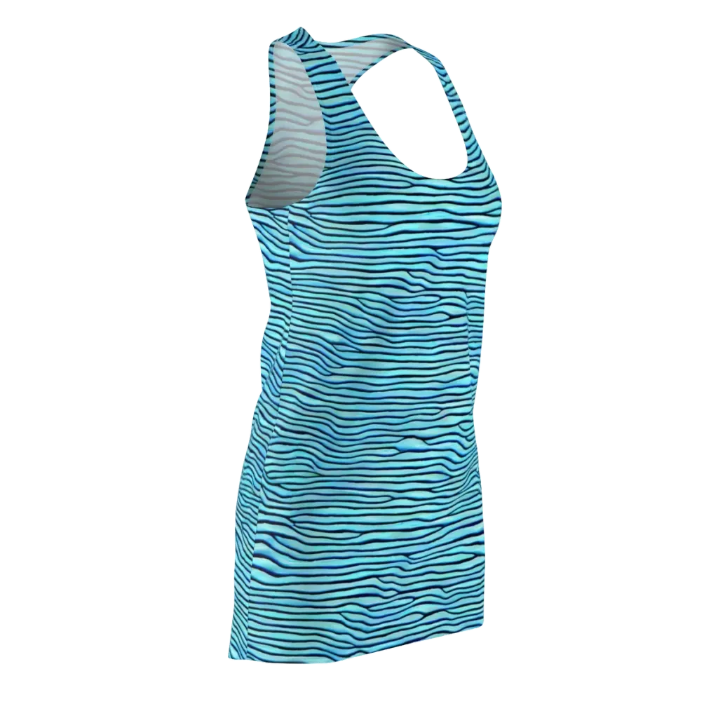 Aqua Drift on Racerback Dress — Front Side