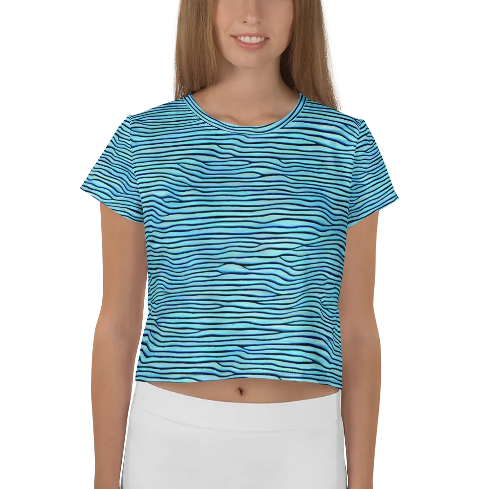 Aqua Drift on Crop Tee — Front