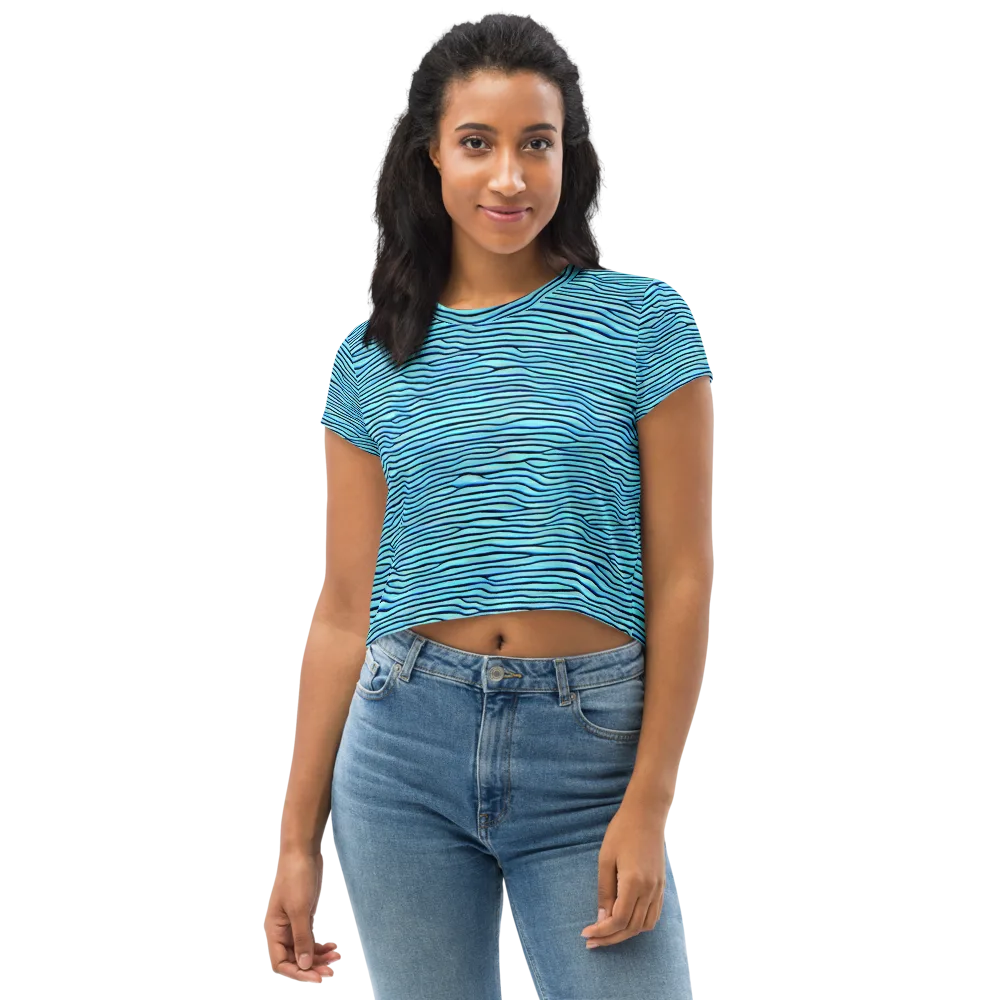 Aqua Drift on Crop Tee — Front