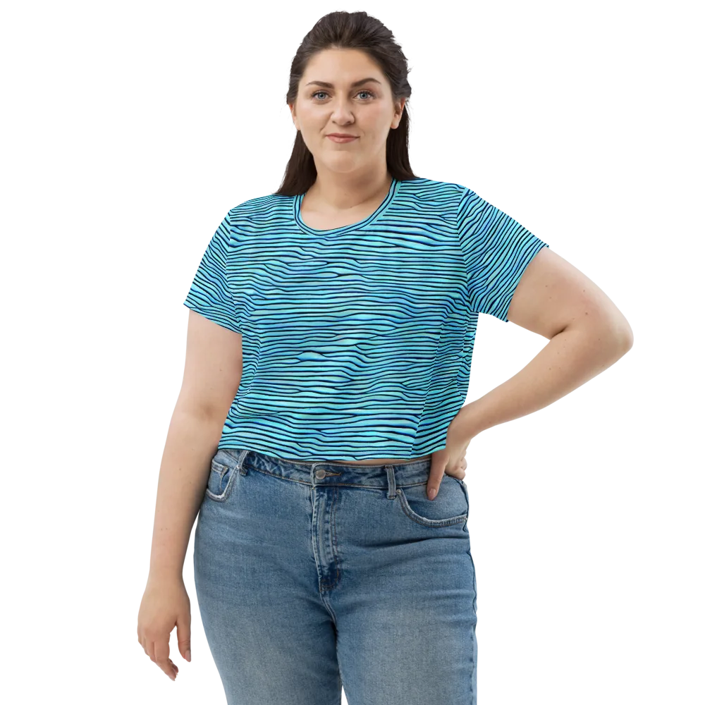 Aqua Drift on Crop Tee — Front