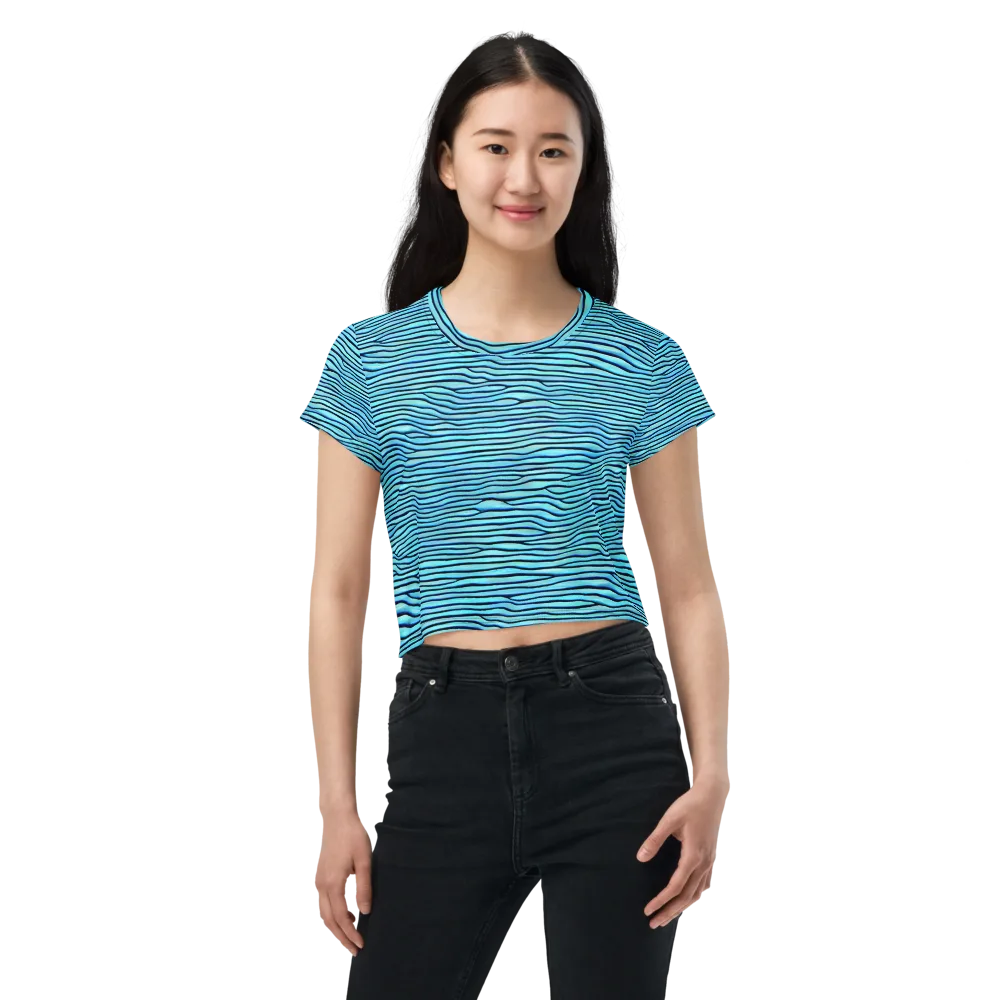 Aqua Drift on Crop Tee — Front