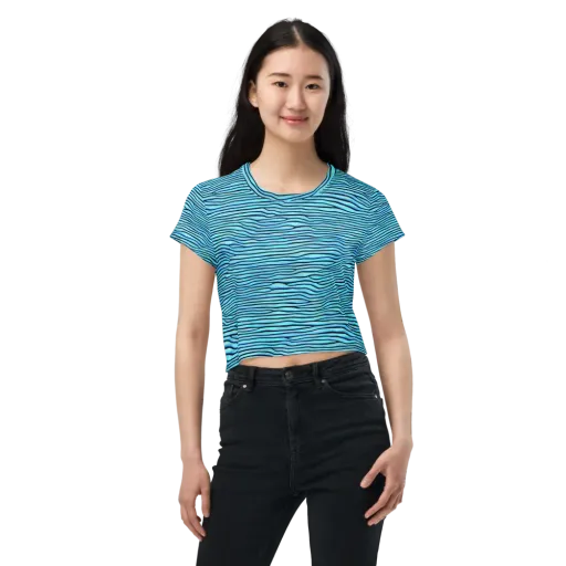 Aqua Drift on a Crop Tee