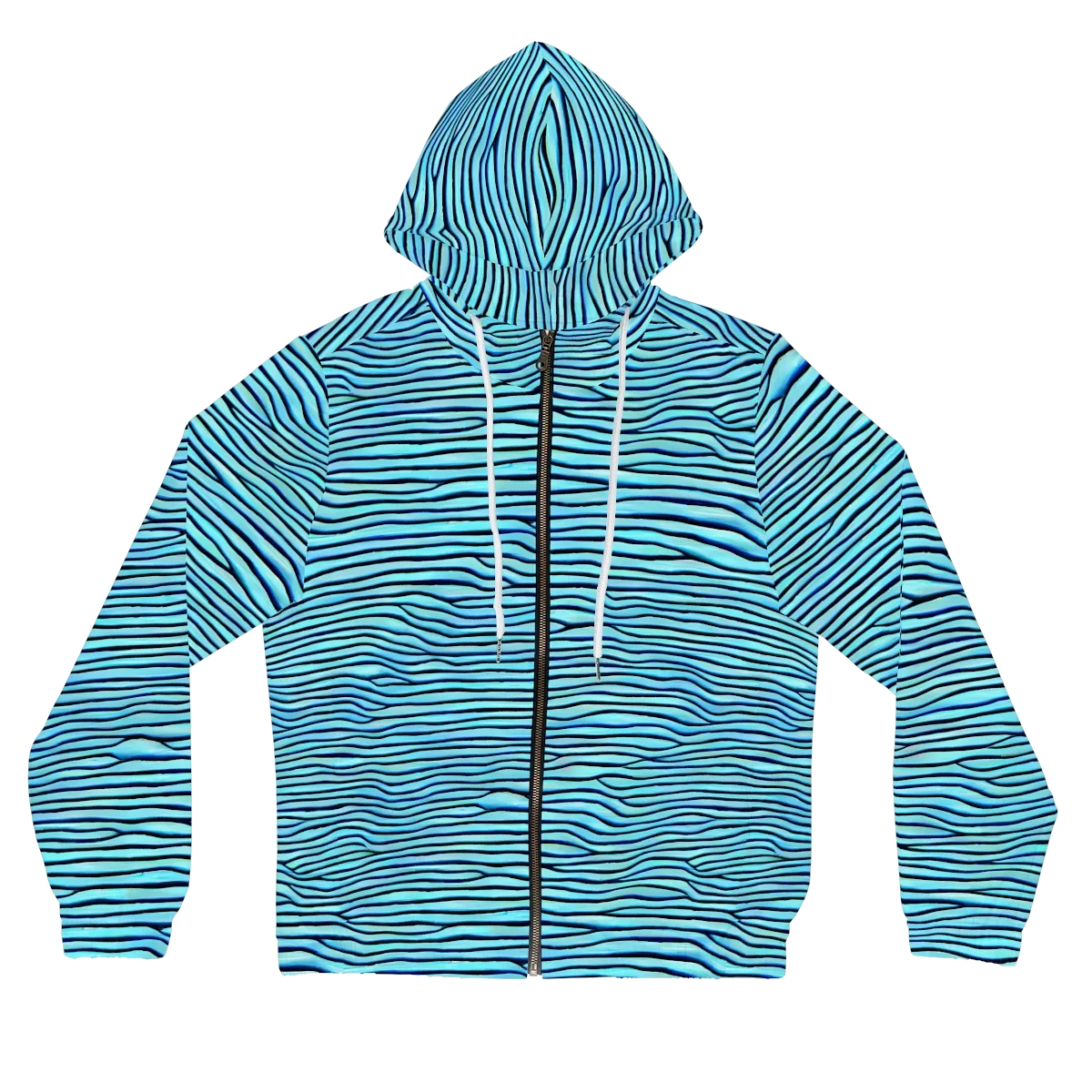 Aqua Drift on Women's Full-Zip Hoodie — Front