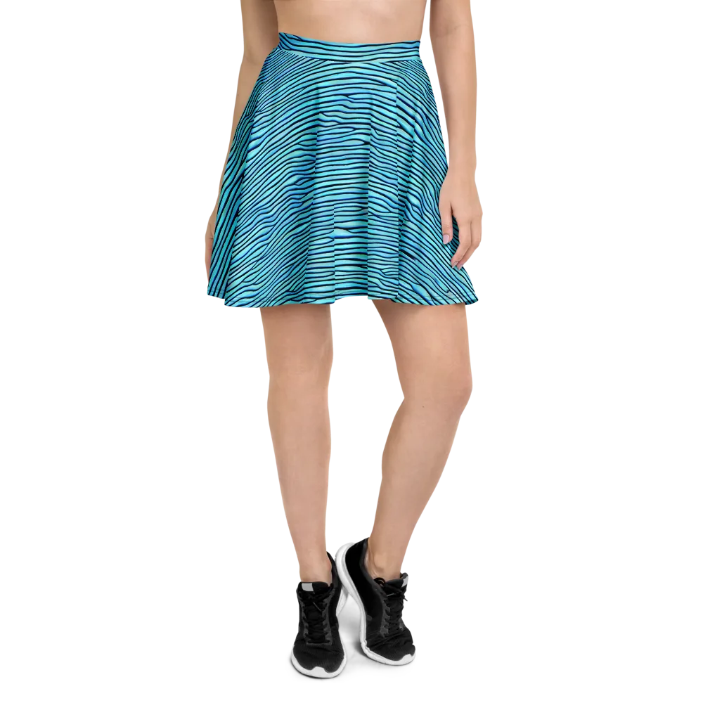 Aqua Drift on Skater Skirt — Front