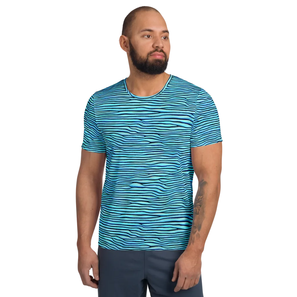 Aqua Drift on Men's Athletic T-Shirt — Front