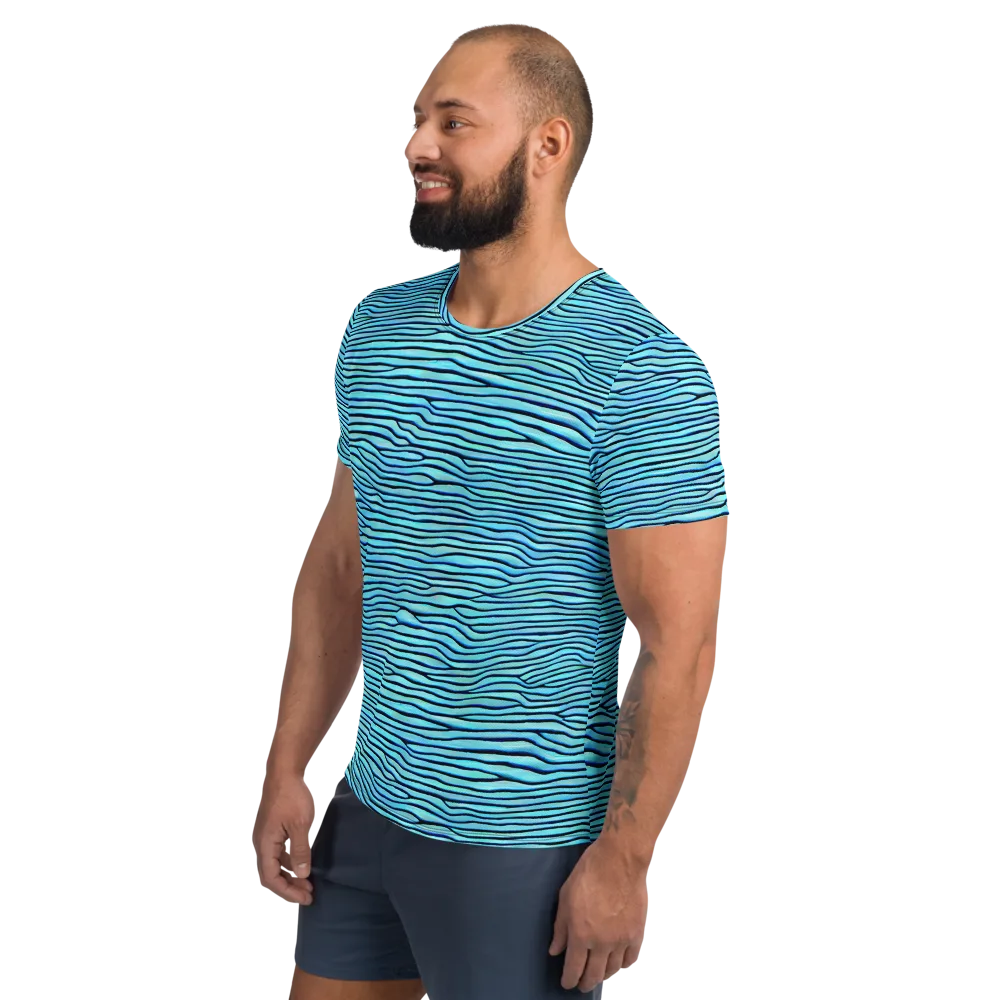 Aqua Drift on Men's Athletic T-Shirt — Left