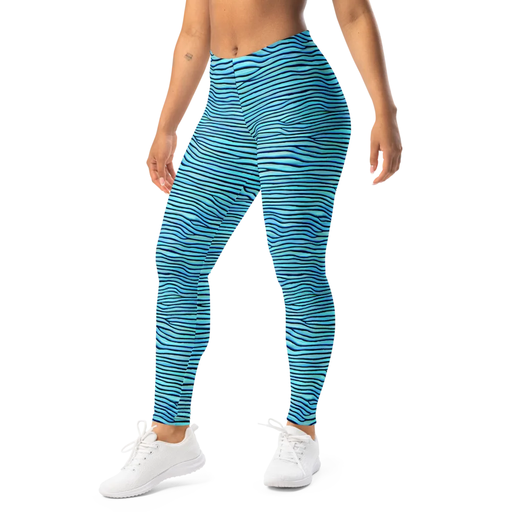 Aqua Drift on Leggings — Left Front