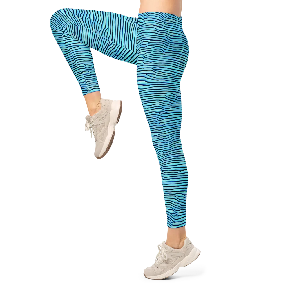 Aqua Drift on Leggings — Left