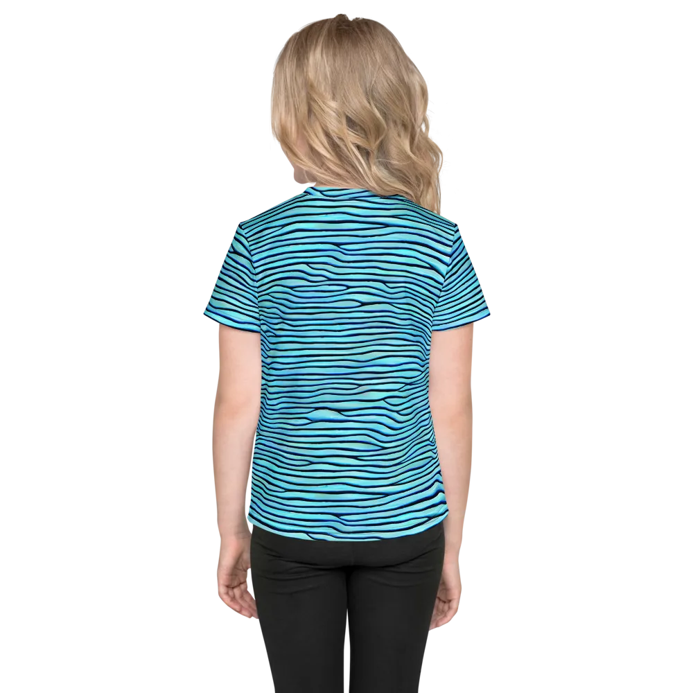 Aqua Drift on Kids Crew Neck T-Shirt — Back