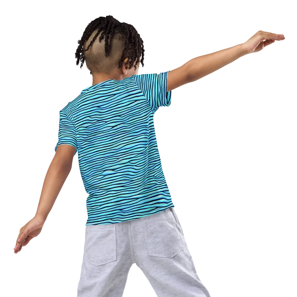 Aqua Drift on Kids Crew Neck T-Shirt — Back