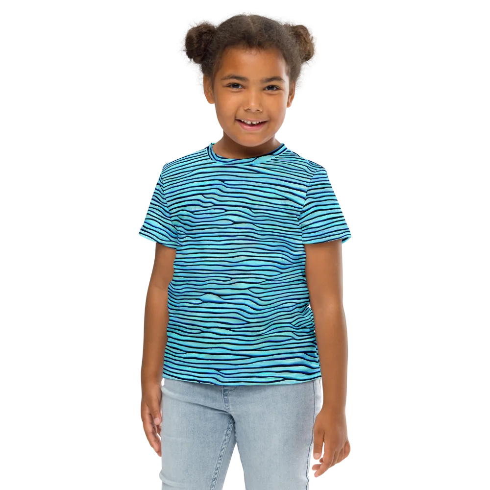 Aqua Drift on Kids Crew Neck T-Shirt — Front