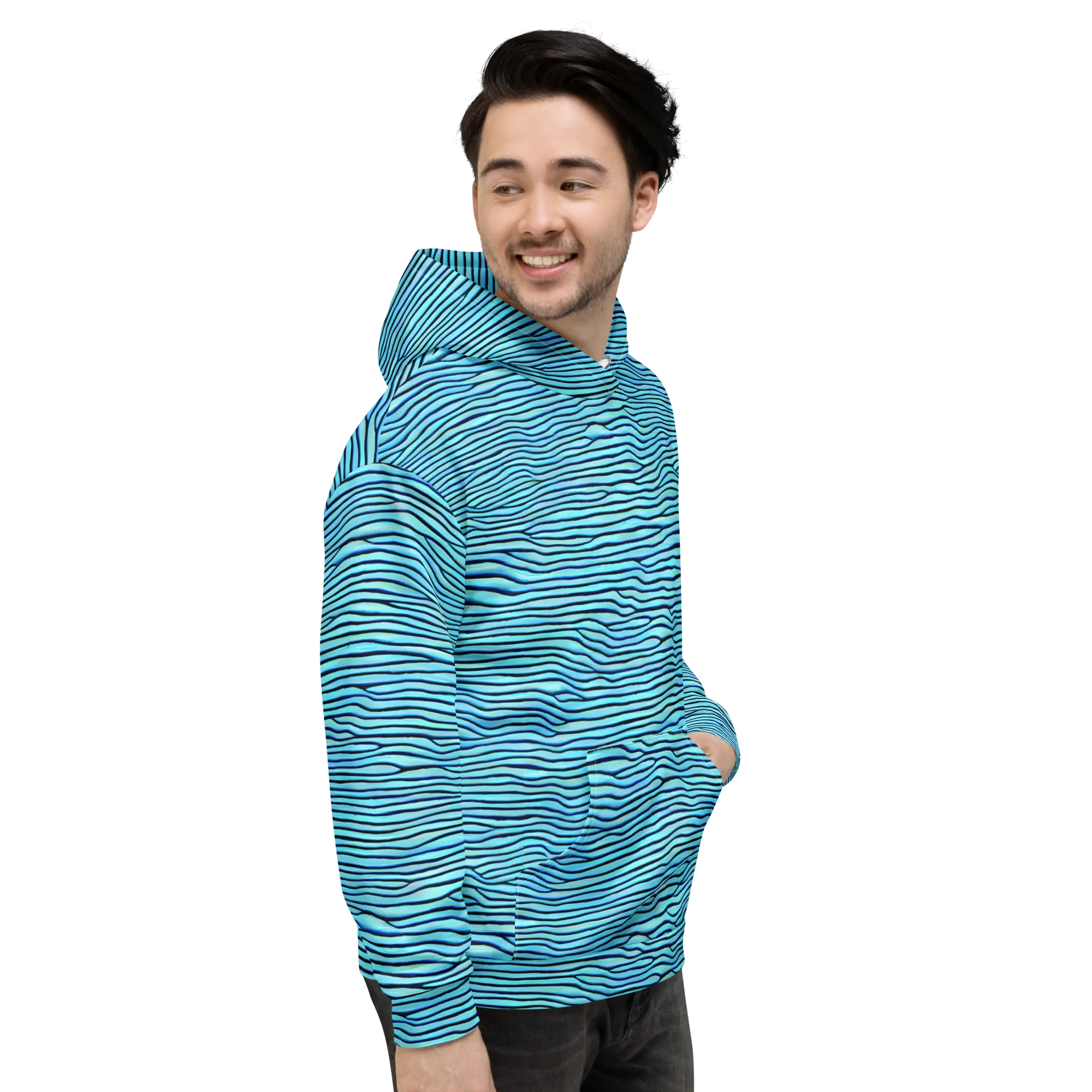 Aqua Drift on Hoodie — Right