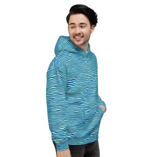 Aqua Drift on a Hoodie