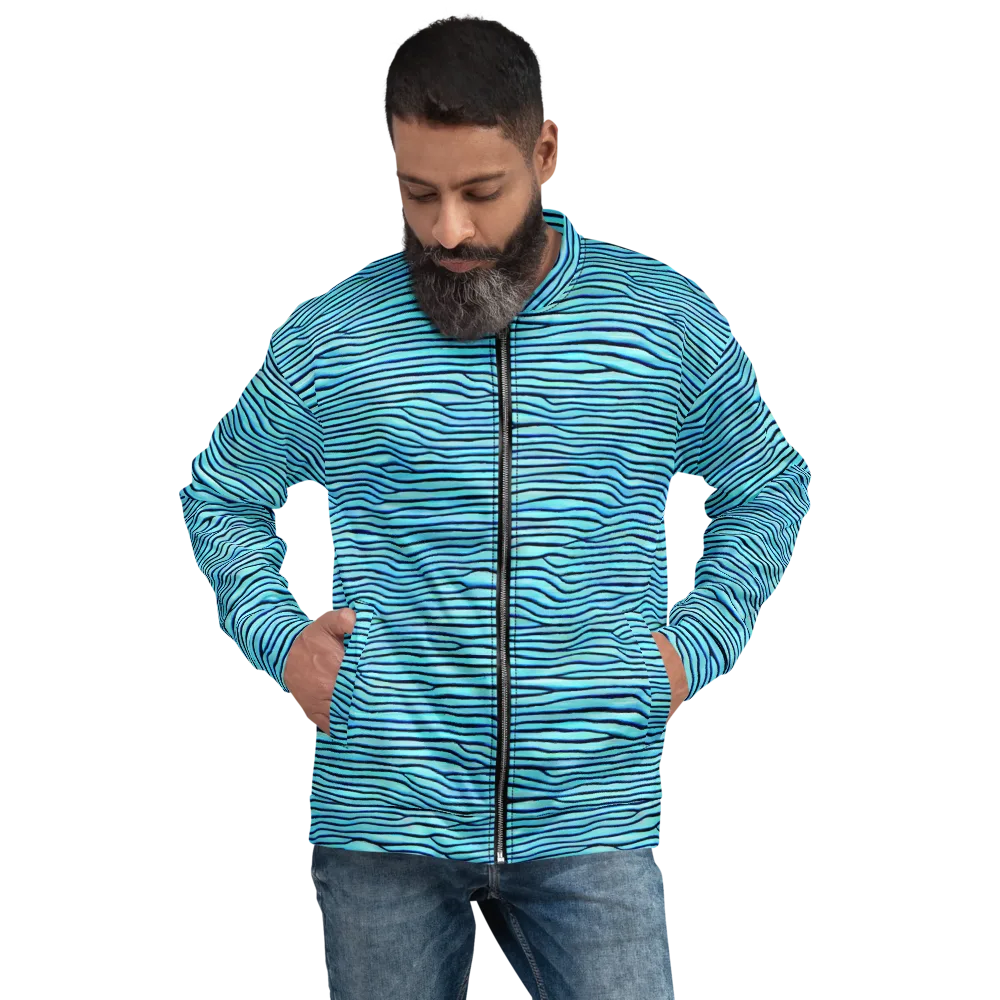 Aqua Drift on Bomber Jacket — Front