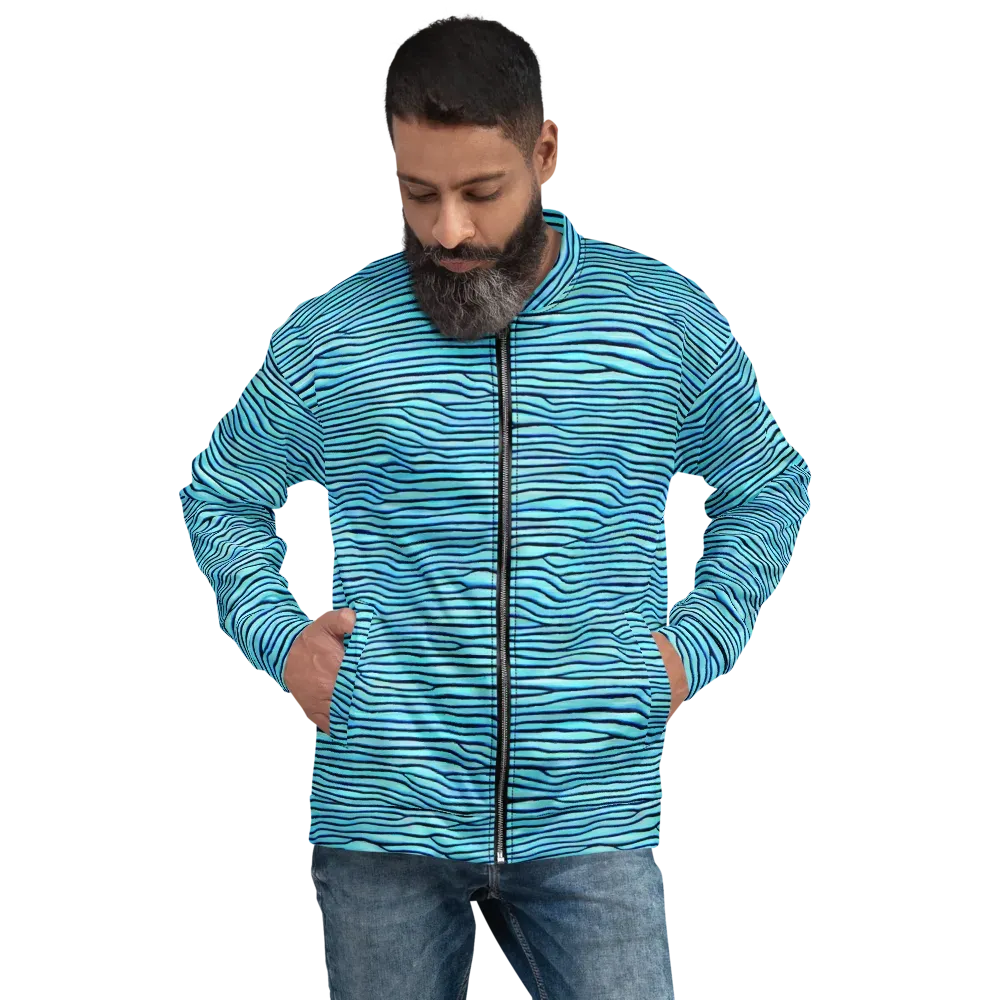 Aqua Drift on Bomber Jacket — Front