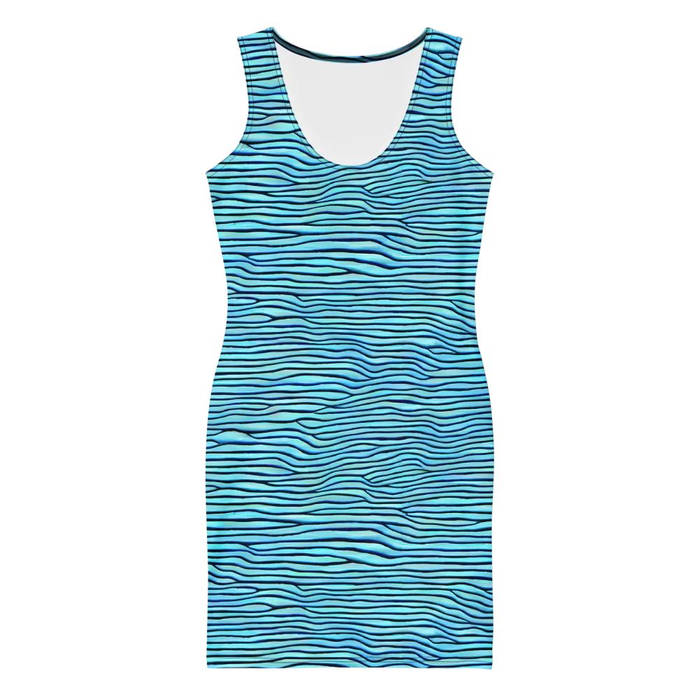 Aqua Drift on Bodycon Dress — Front