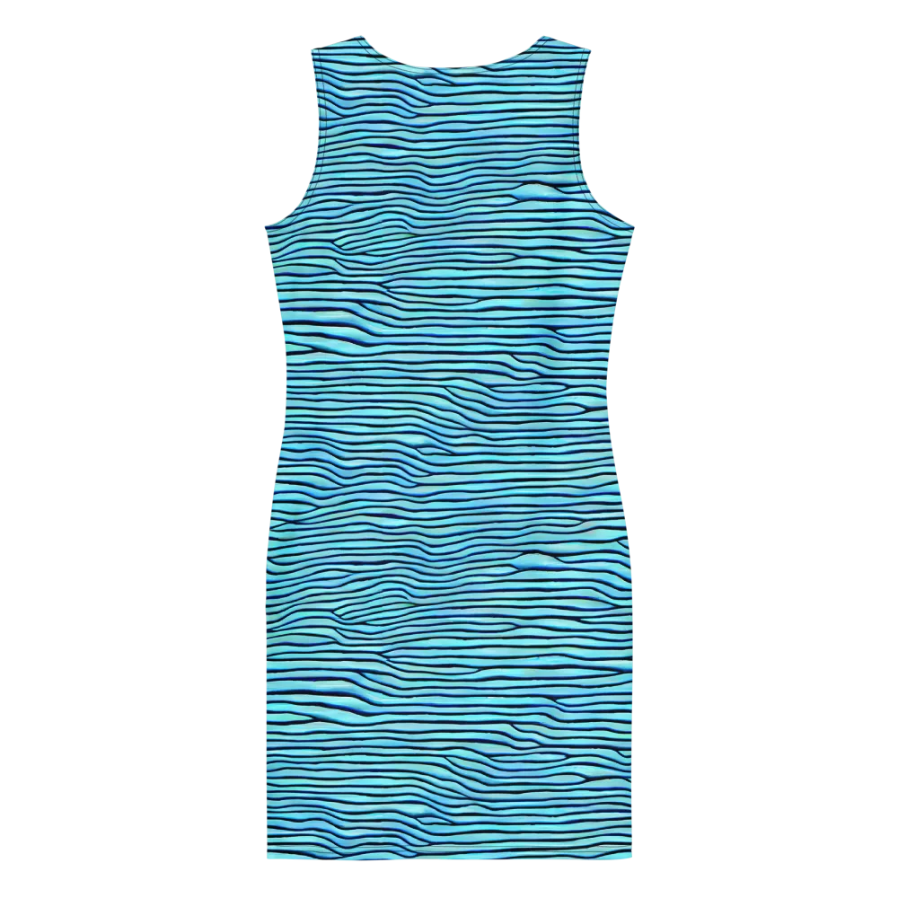 Aqua Drift on Bodycon Dress — Back