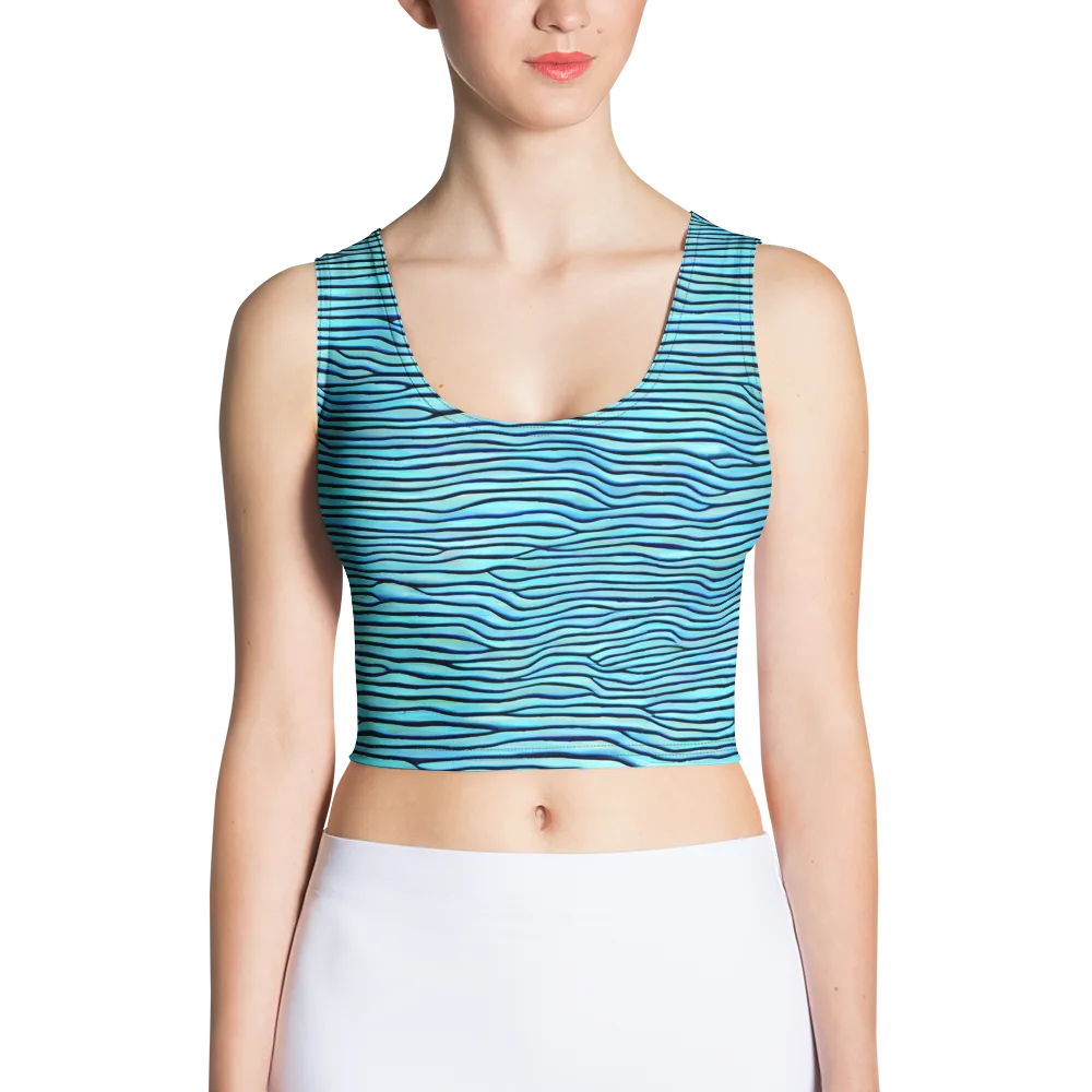 Aqua Drift on Crop Top — Front