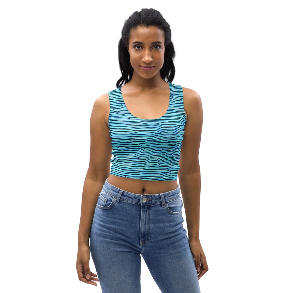 Aqua Drift on Crop Top — Front