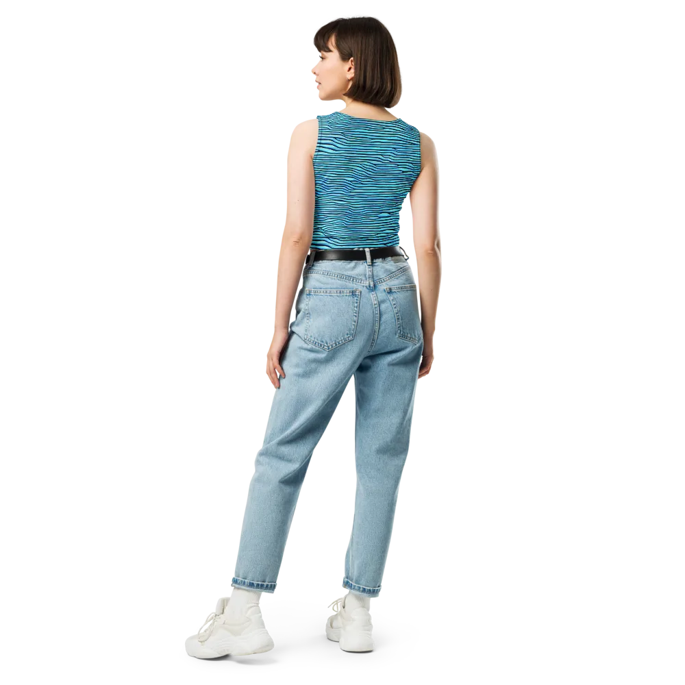 Aqua Drift on Crop Top — Back