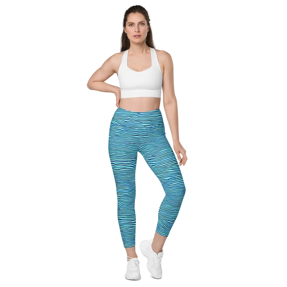 Aqua Drift on Leggings with Pockets — Front
