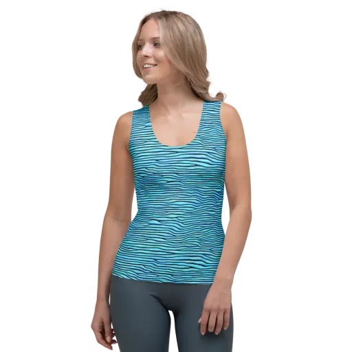 Aqua Drift on a Women's Tank Top