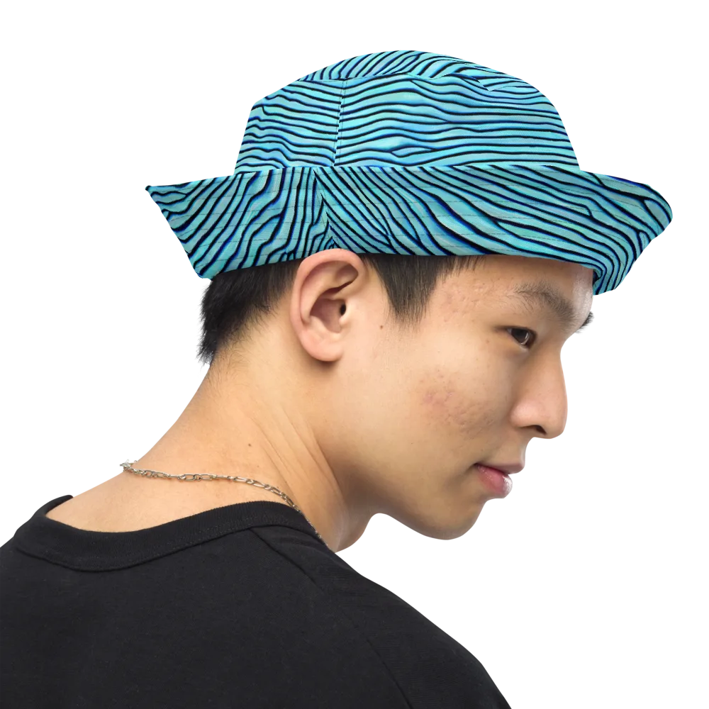 Aqua Drift on Reversible Bucket Hat — Right Outside