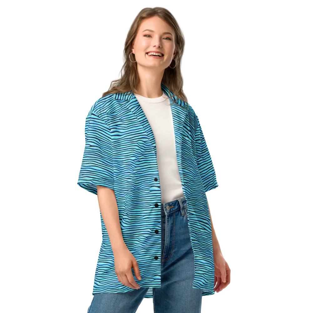 Aqua Drift on Button Shirt — Front