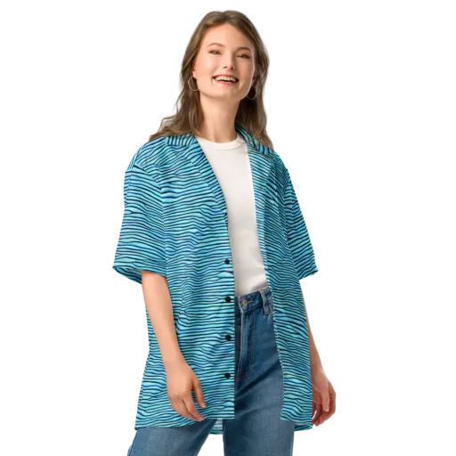 Aqua Drift on a Button Shirt