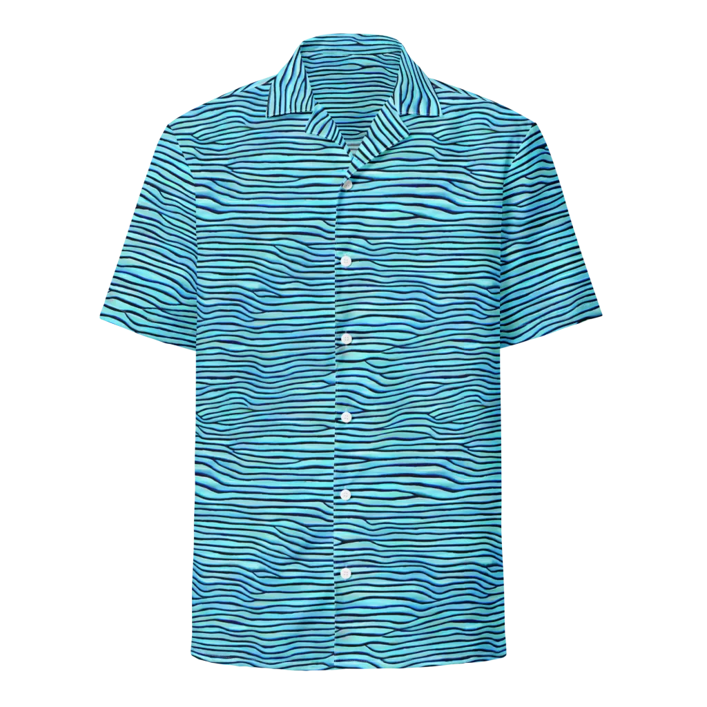 Aqua Drift on Button Shirt — Front
