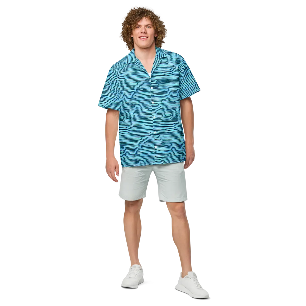 Aqua Drift on Button Shirt — Front