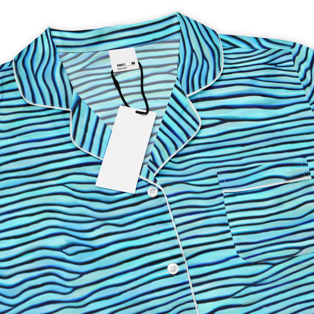 Aqua Drift on Women's Short Sleeve Pajama Top — Product details