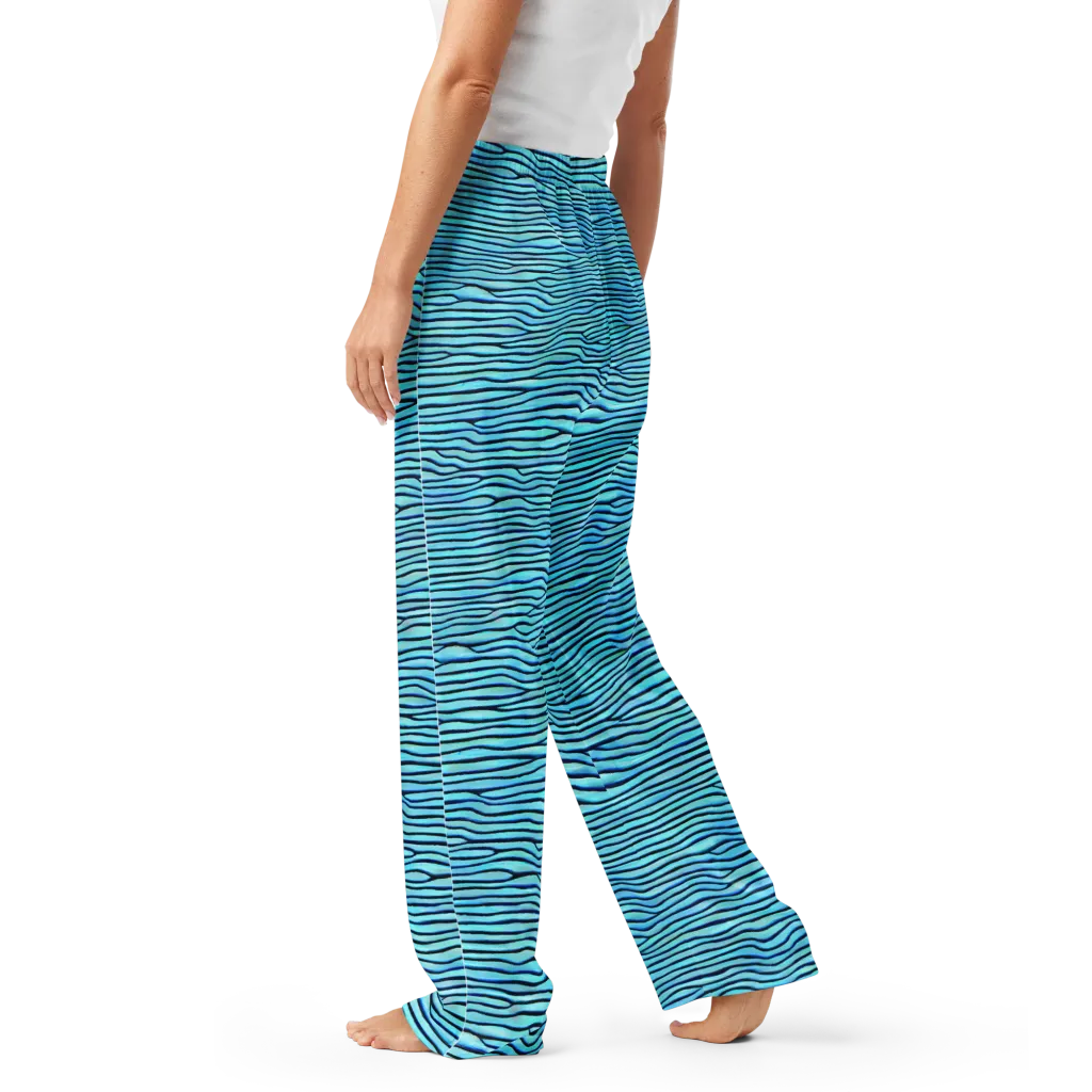 Aqua Drift on Women's Pajama Pants — Left
