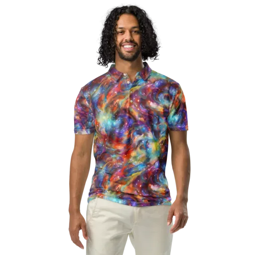Esao's Eddies on a Men's Slim Fit Polo Shirt